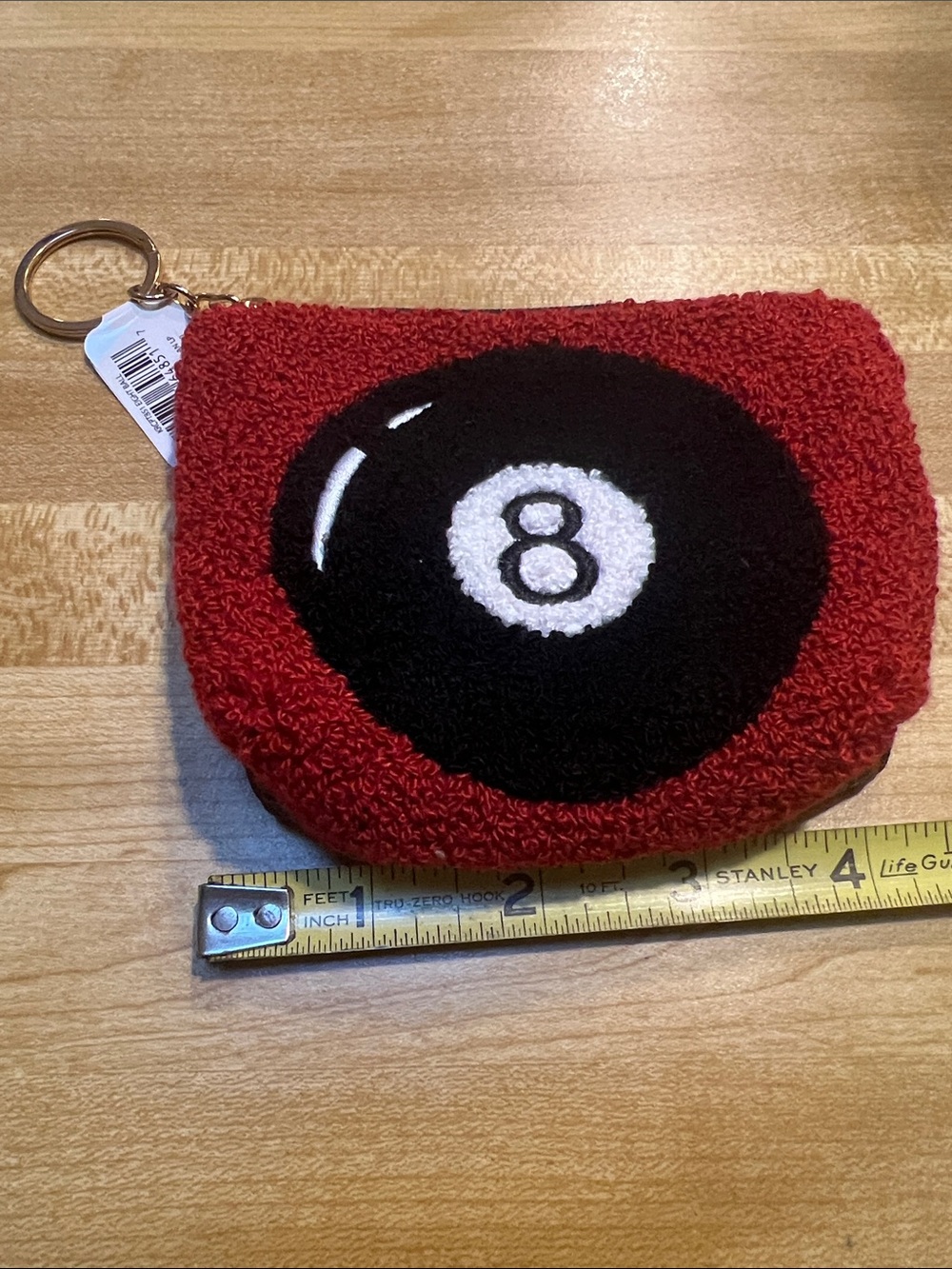 #2907**”4x5x6””Red 8-Ball Terry Keychain Pouch - Picture 6 of 17